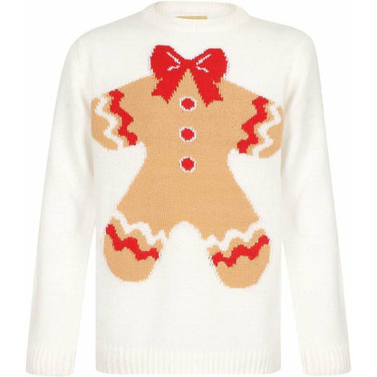 Christmas Gingerbread Novelty Junior Christmas Jumper - White - Start Fitness