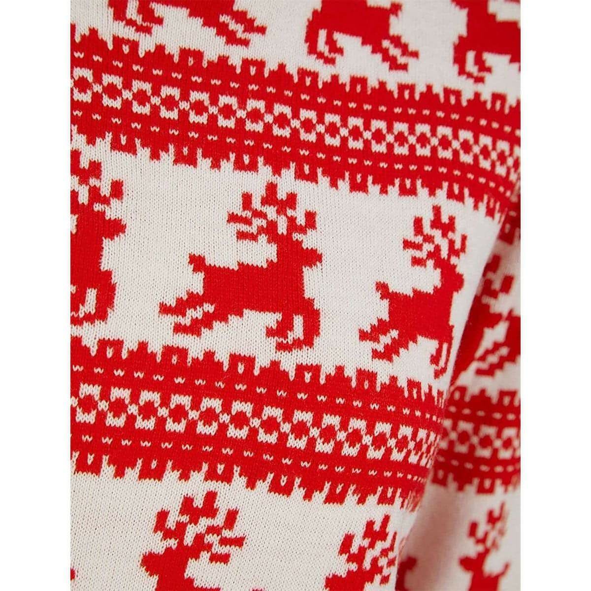 Christmas Leaping Reindeer Print Womens Christmas Jumper Start Fitness