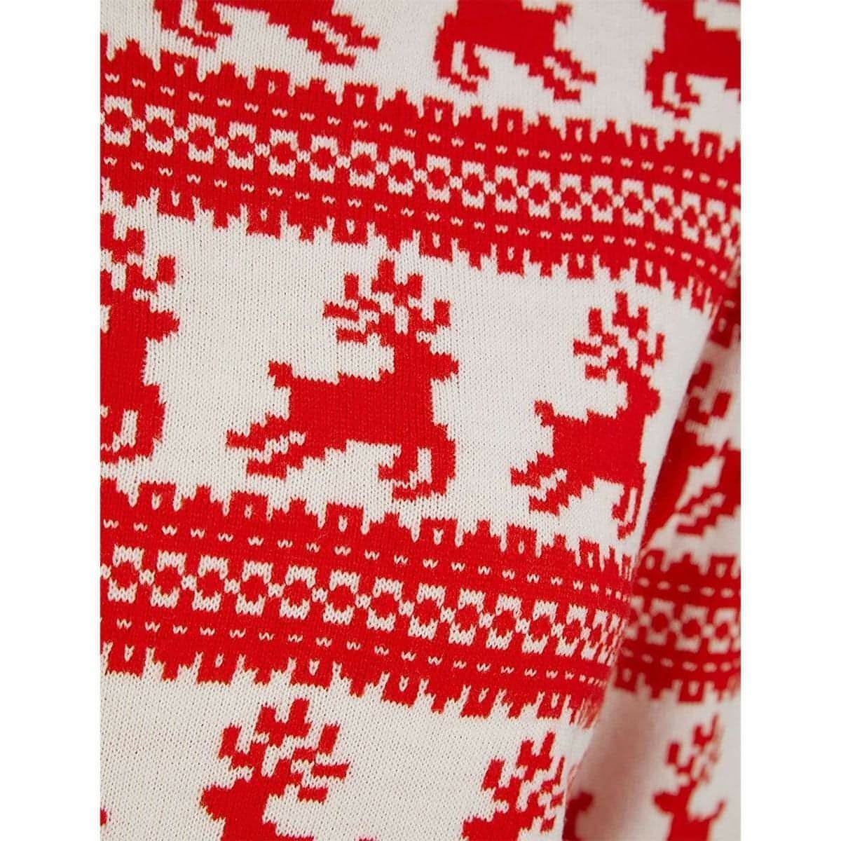 Christmas Leaping Reindeer Print Womens Christmas Jumper - Start Fitness