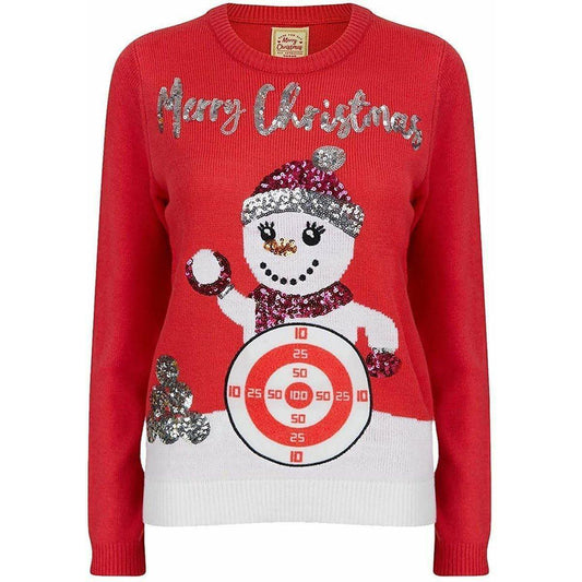 Christmas Snowball Target Novelty Womens Christmas Jumper - Start Fitness