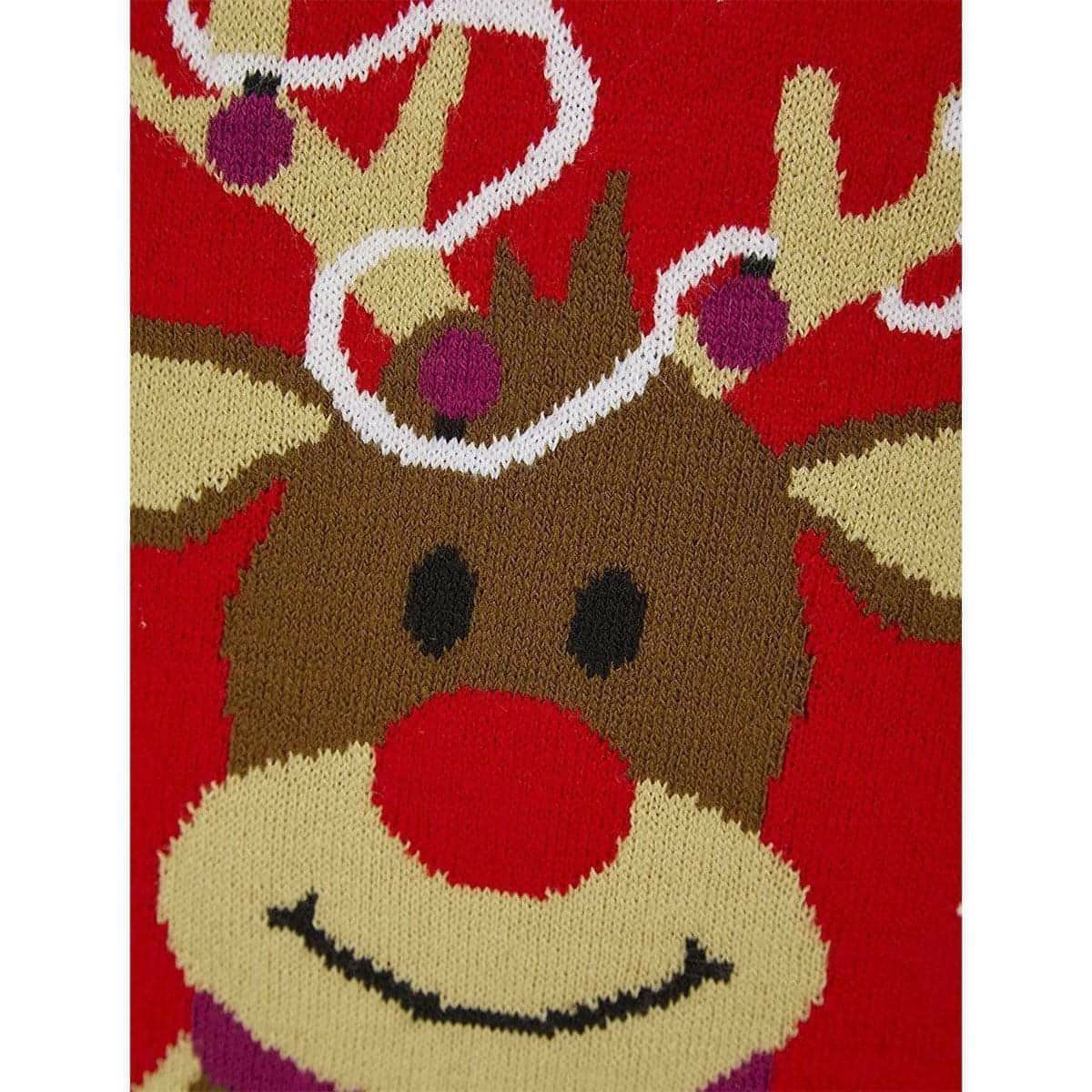 Christmas Tangled Reindeer Junior Christmas Jumper - Red - Start Fitness