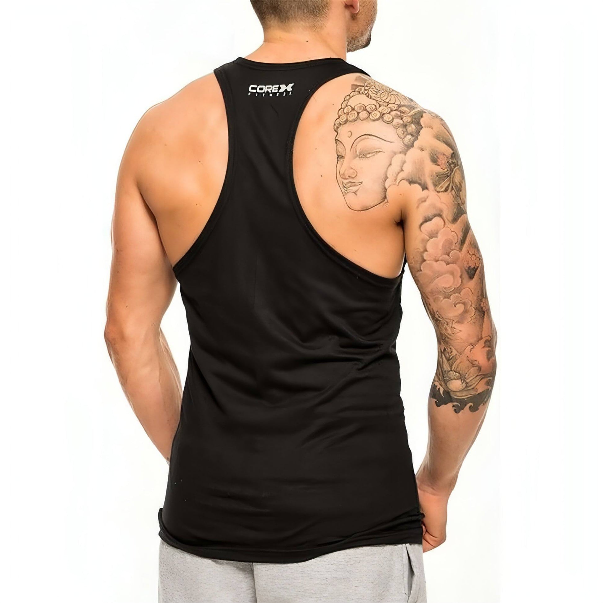 Corex Fitness Just Lift Stringer Mens Training Vest - Black - Start Fitness