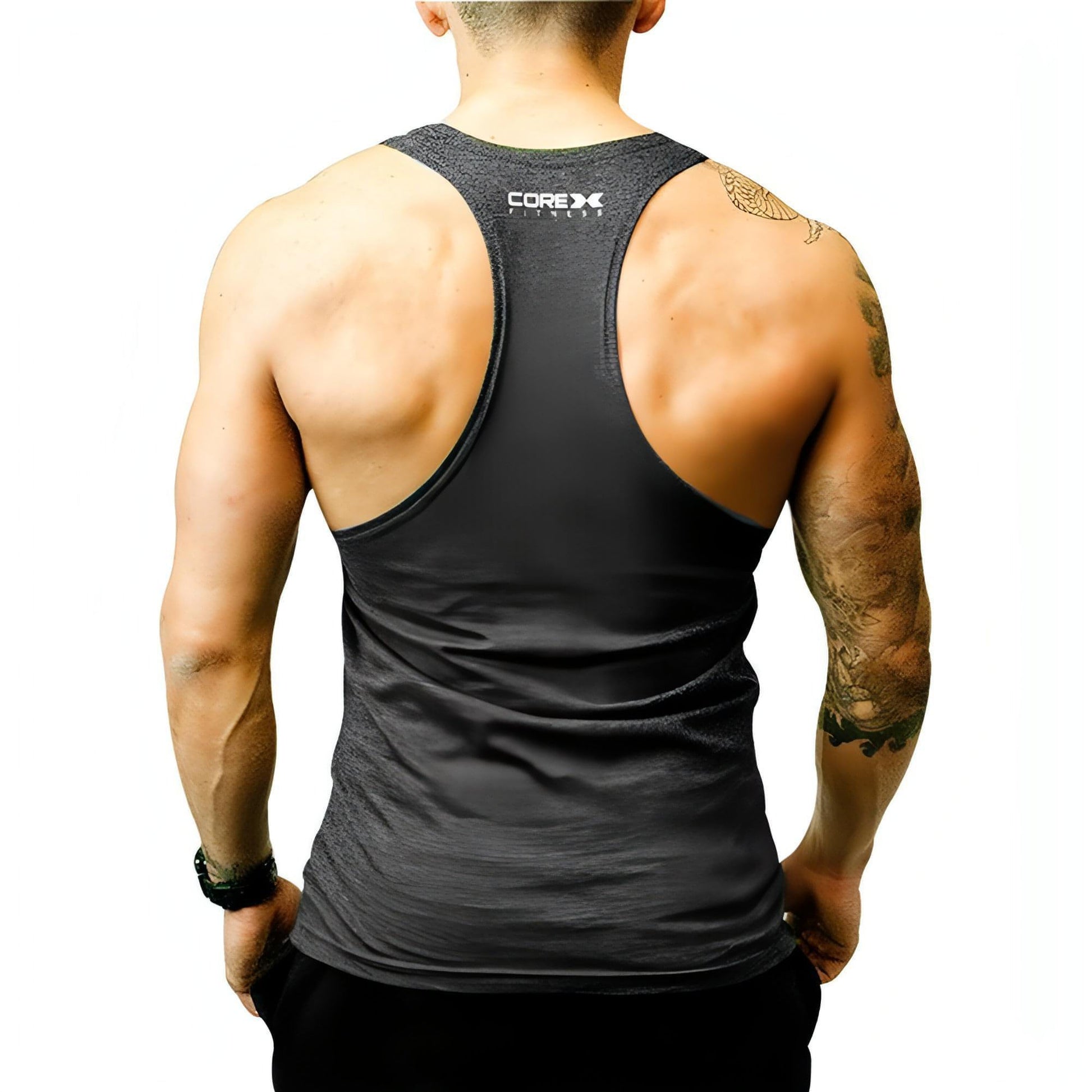Corex Fitness Just Lift Stringer Mens Training Vest - Grey - Start Fitness