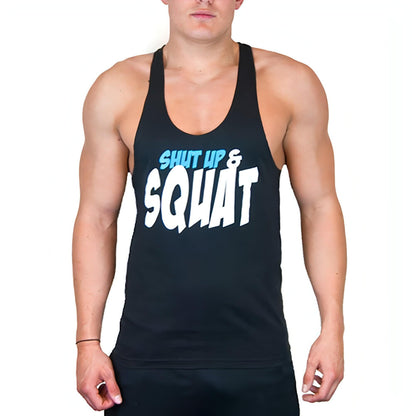 Corex Fitness Shut Up And Squat Stringer Mens Training Vest - Black - Start Fitness
