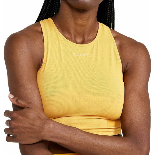Craft PRO Hypervent Womens Running Crop Top - Yellow - Start Fitness