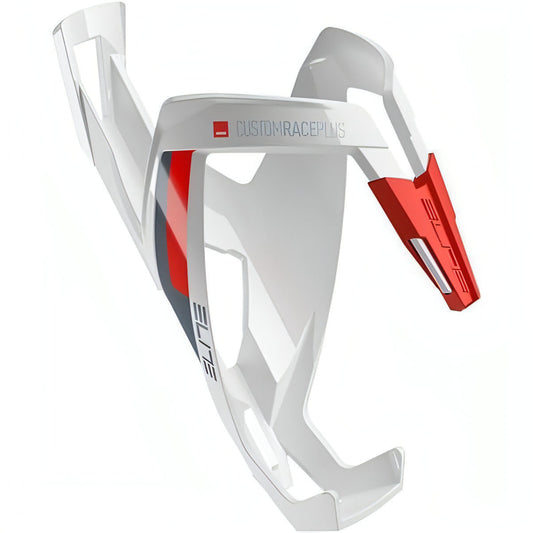 Elite Custom Race Plus Resin Bottle Cage - White-Red 8020775035733 - Start Fitness