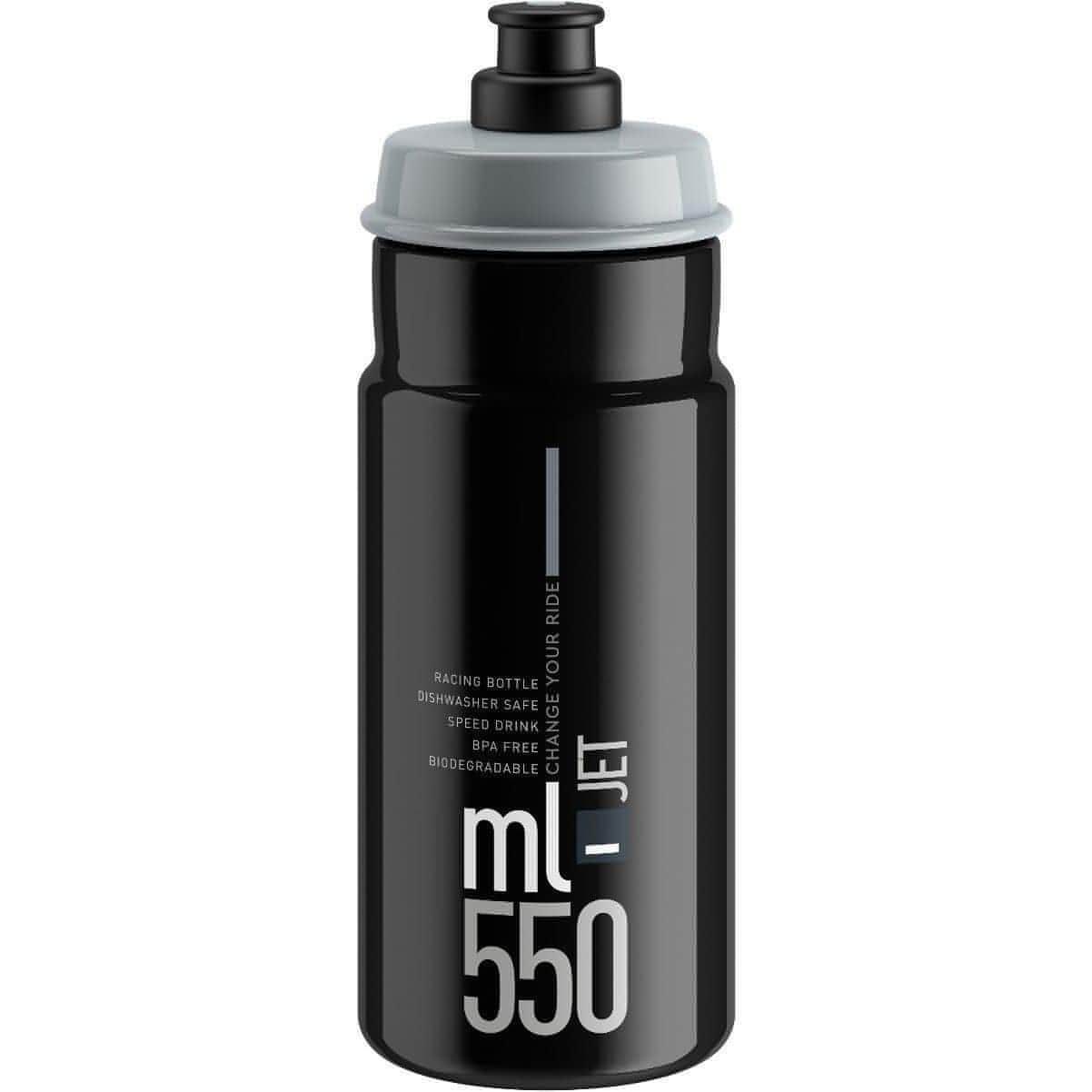 Elite Jet Biodegradable 550ml Water Bottle - Black 8020775036037 - Start Fitness