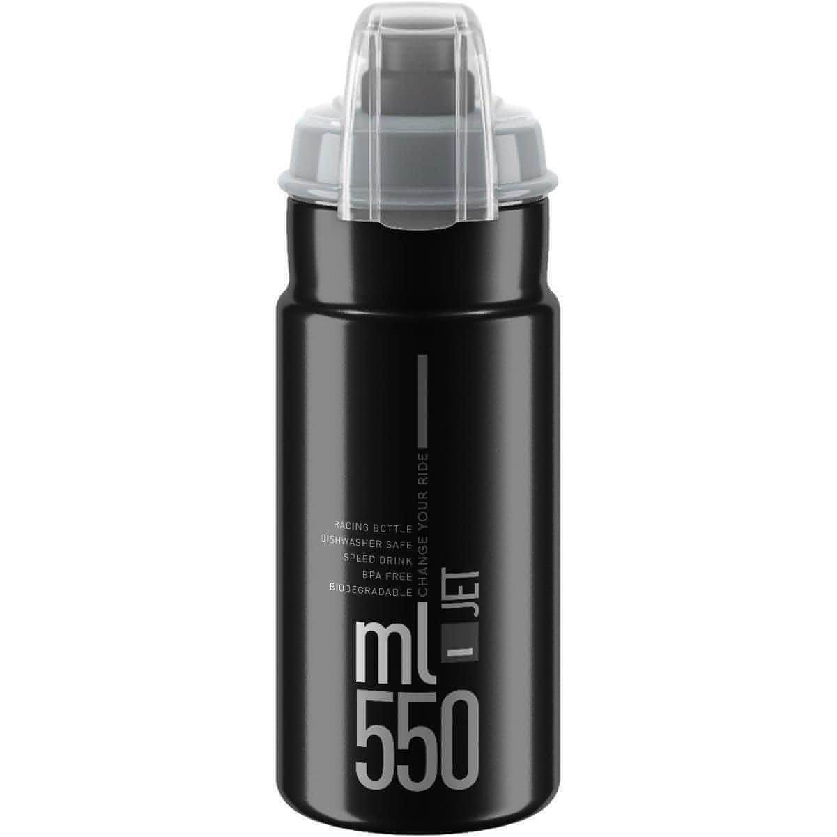 Elite Jet Biodegradable MTB 550ml Water Bottle - Black 8020775038550 - Start Fitness