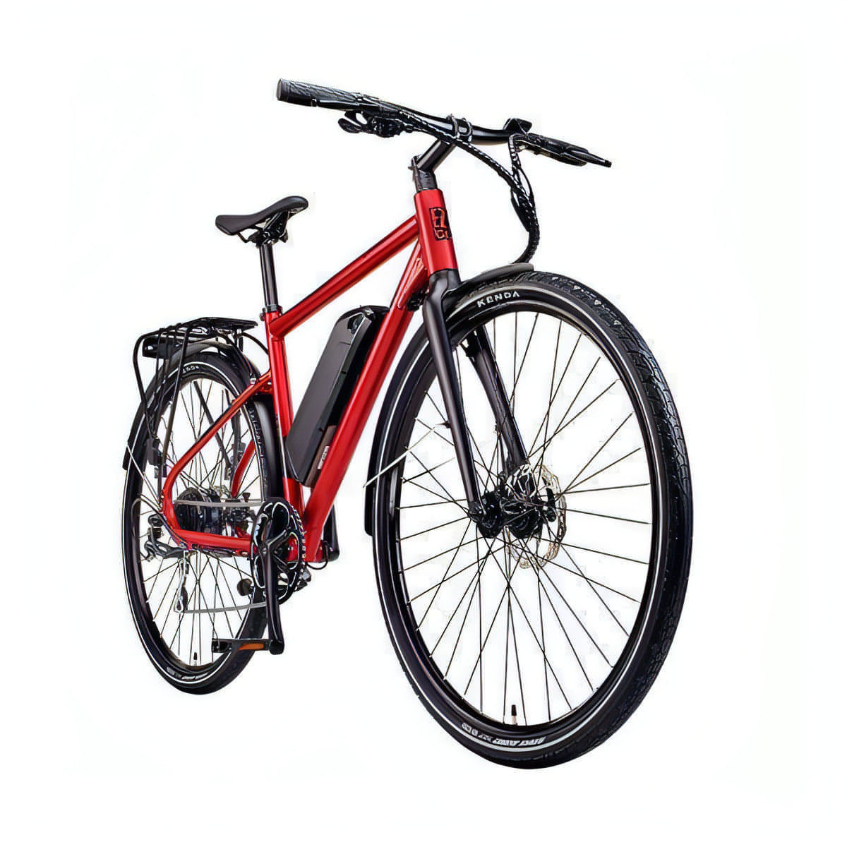 Ezego Commute EX Mens Electric Hybrid Bike 2021 - Matt Metallic Red - Start Fitness