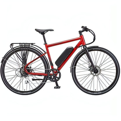 Ezego Commute EX Mens Electric Hybrid Bike 2021 - Matt Metallic Red 5060629561202 - Start Fitness
