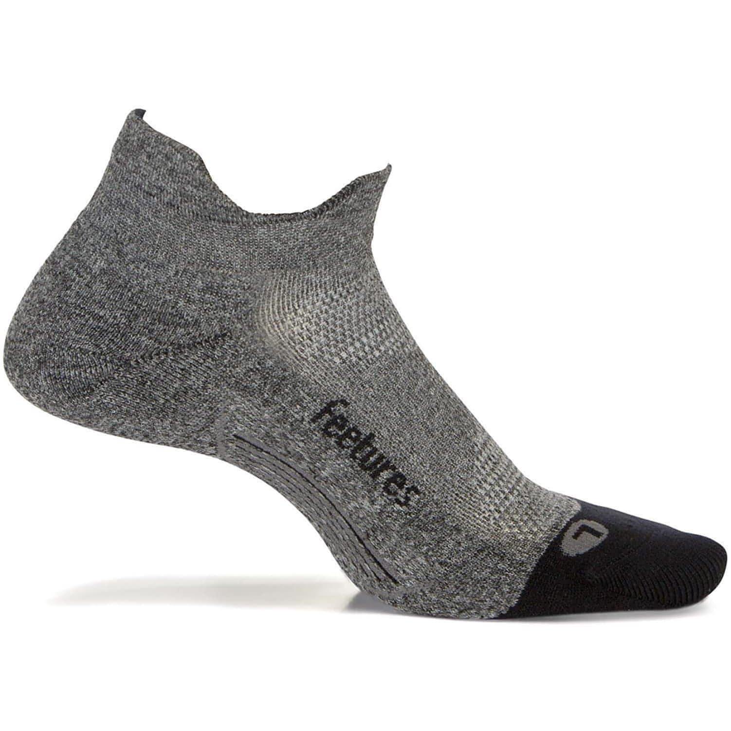 Feetures Elite Light Cushioning No Show Tab Running Socks - Grey - Start Fitness
