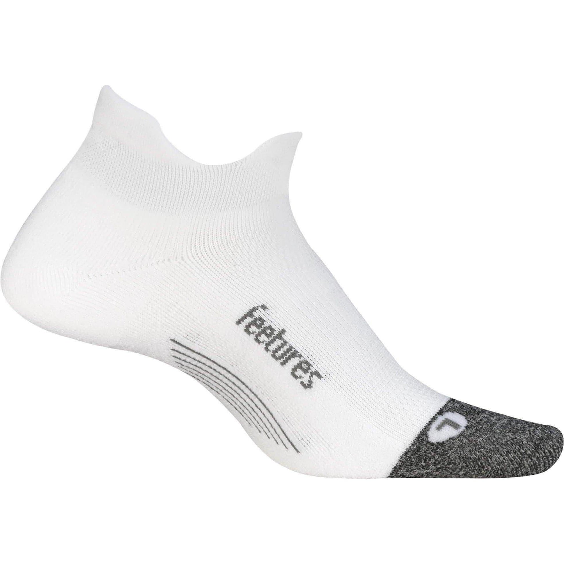 Feetures Elite Light Cushioning No Show Tab Running Socks - White 840557121748 - Start Fitness