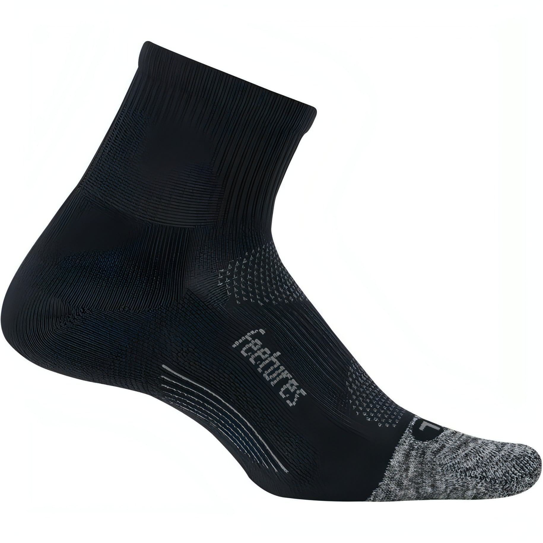 Feetures Elite Light Cushioning Quarter Running Socks - Black 840557122868 - Start Fitness