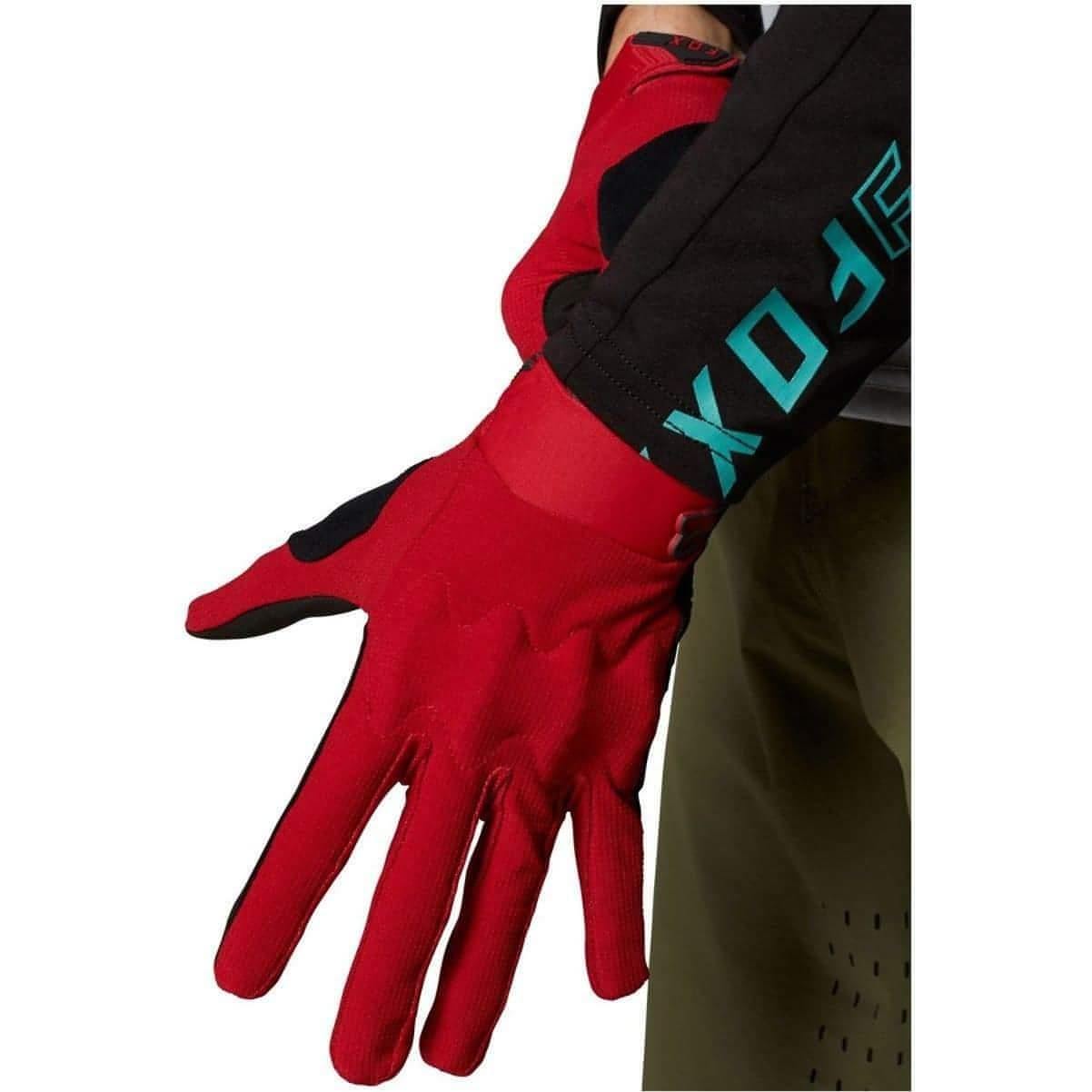 Fox Defend D30 Full Finger Cycling Gloves - Red - Start Fitness