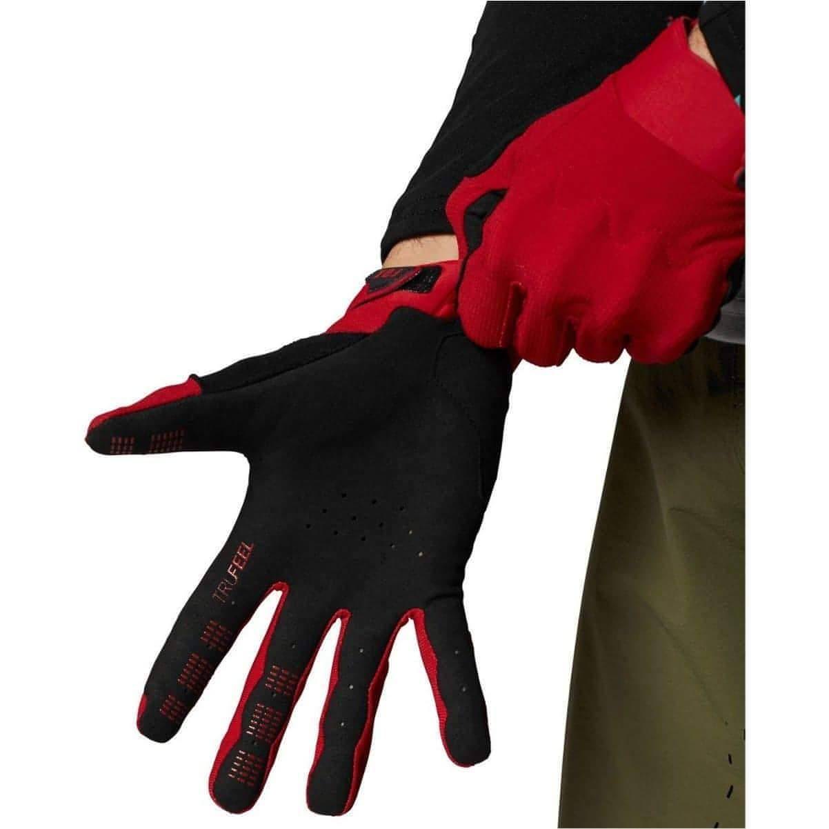 Fox Defend D30 Full Finger Cycling Gloves - Red - Start Fitness