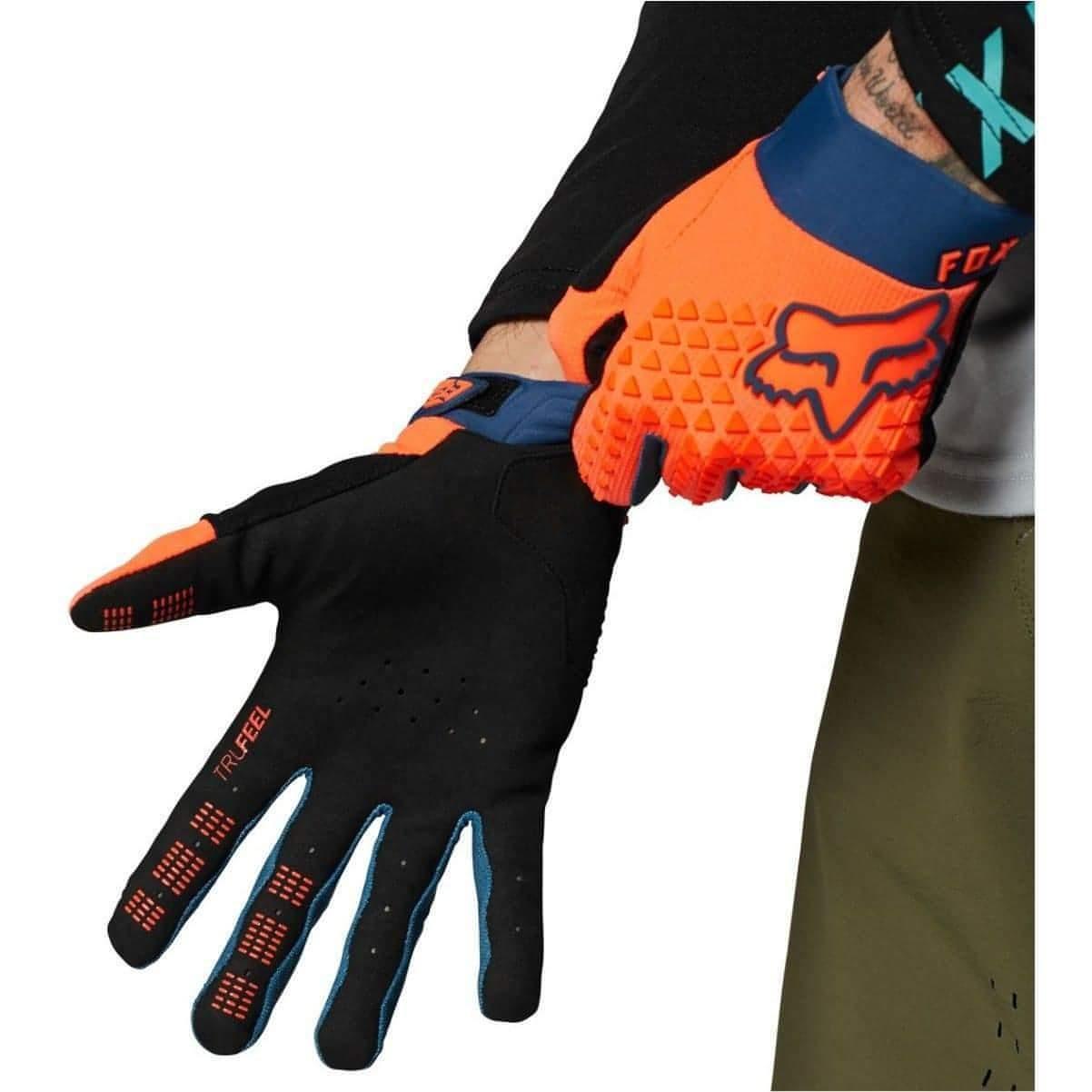 Fox Defend Full Finger Cycling Gloves - Orange - Start Fitness