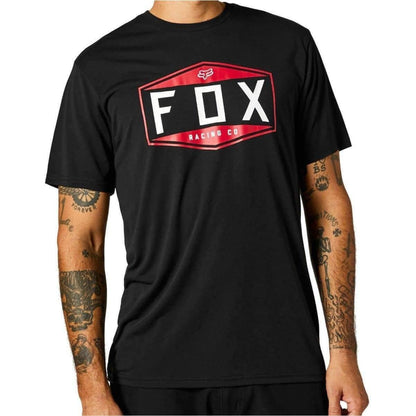 Fox Emblem Tech Mens Short Sleeve Top - Black - Start Fitness