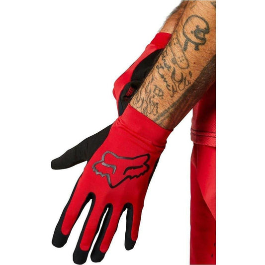 Fox Flexair Full Finger Cycling Gloves - Red - Start Fitness