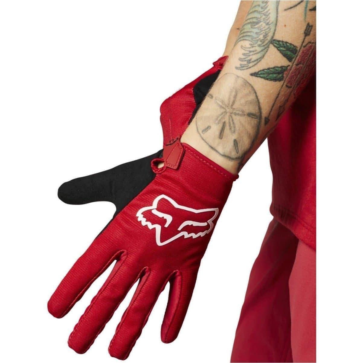 Fox Ranger Full Finger Womens Cycling Gloves - Red - Start Fitness