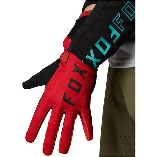 Fox Ranger Gel Full Finger Cycling Gloves - Red - Start Fitness