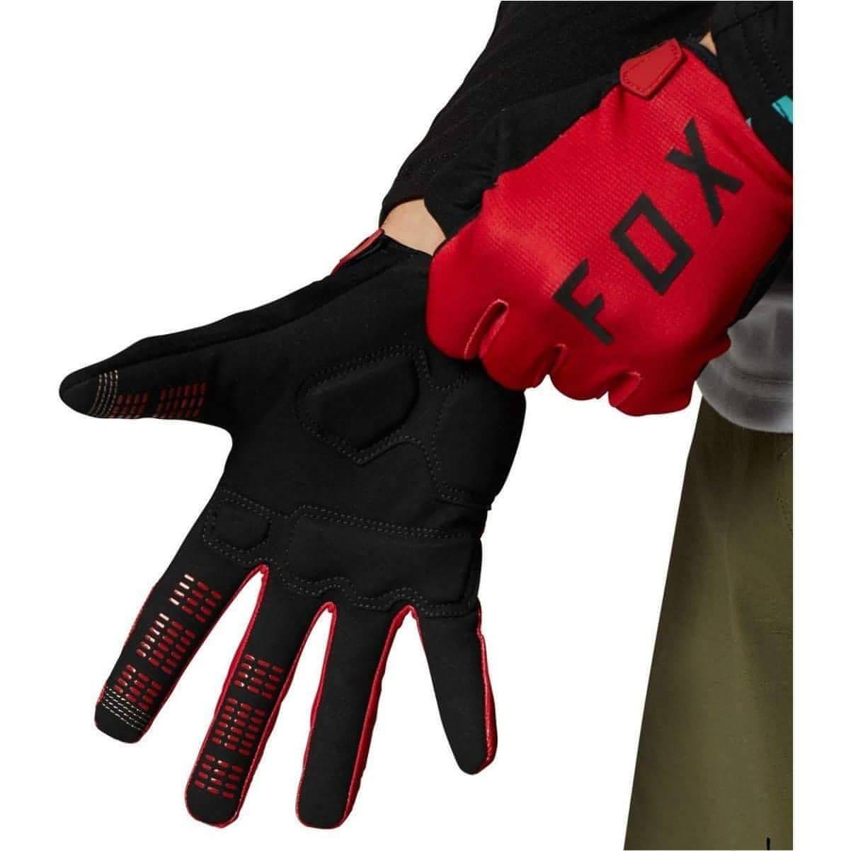 Fox Ranger Gel Full Finger Cycling Gloves - Red - Start Fitness