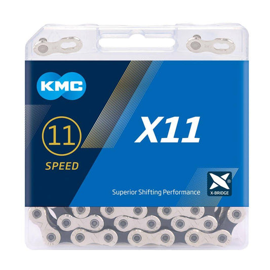 KMC X11 11 Speed Chain 118 Links - Silver & Black