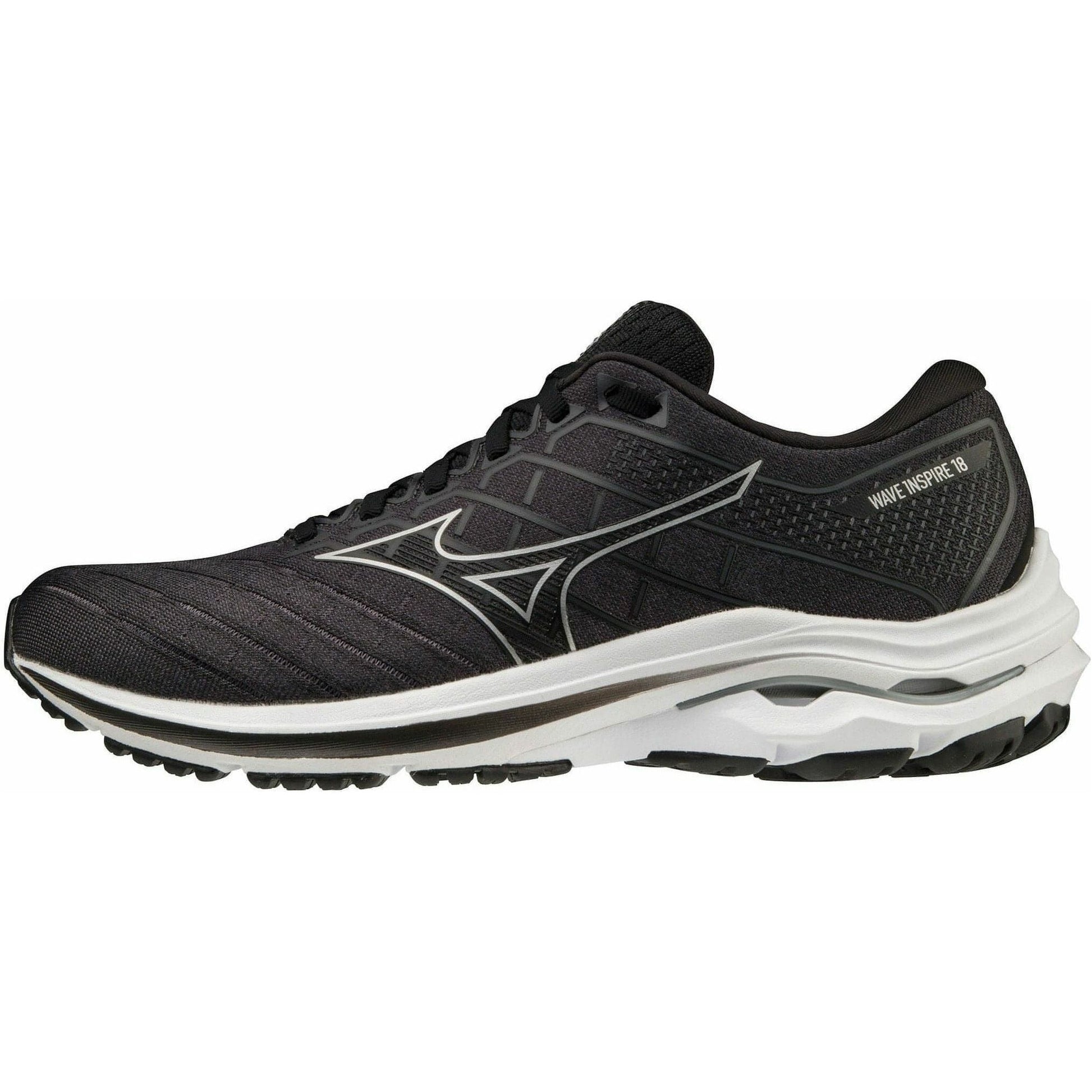 Mizuno Wave Inspire 18 WIDE FIT (2E) Mens Running Shoes - Black – Start  Fitness