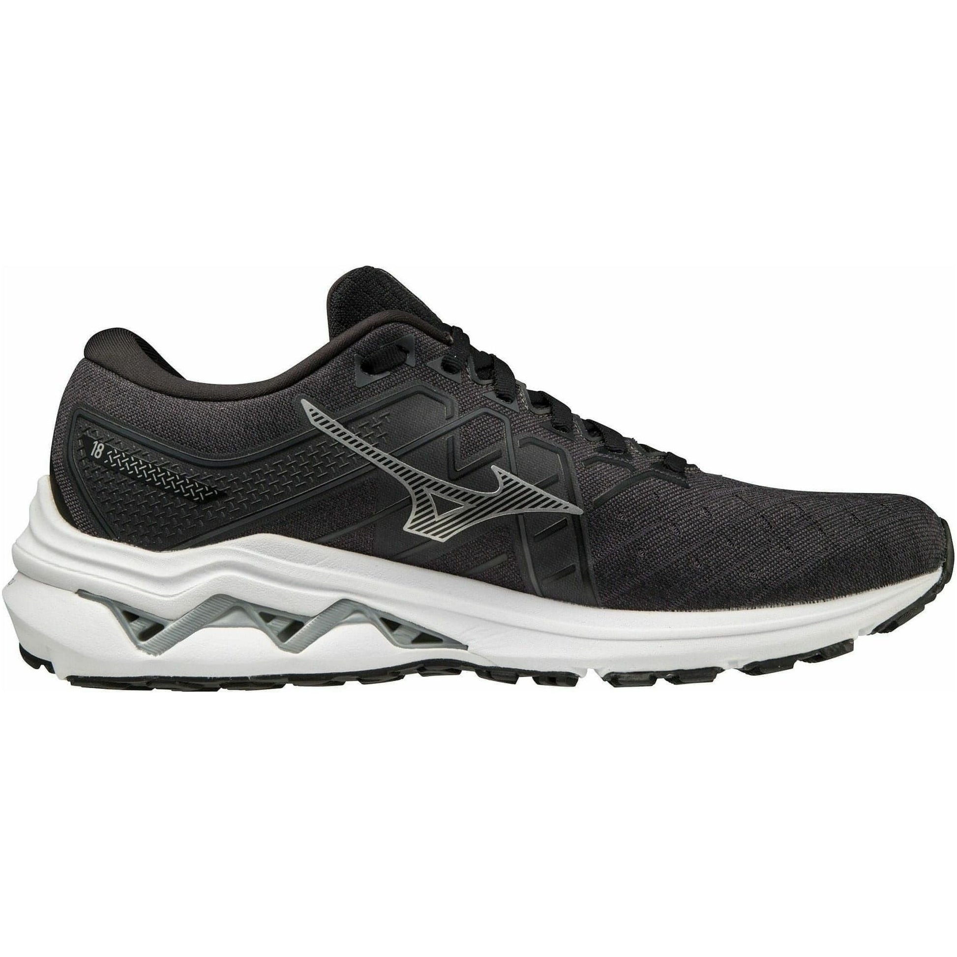 Mizuno Wave Inspire 18 WIDE FIT (2E) Mens Running Shoes - Black - Start Fitness