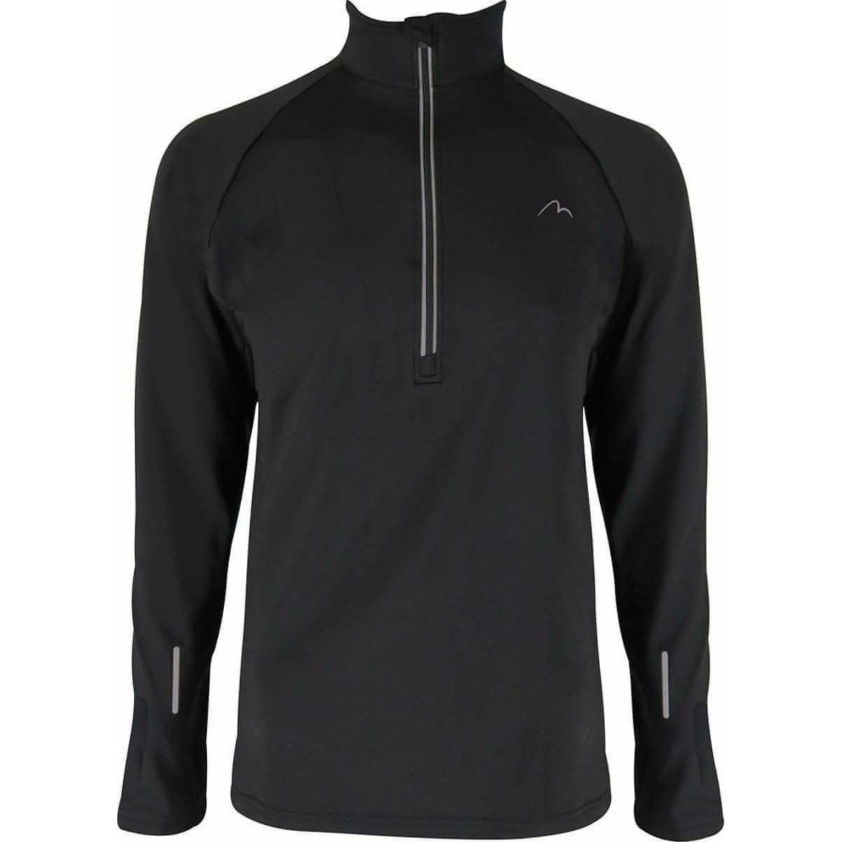 More Mile Alaska Half Zip Long Sleeve Mens Running Top - Black - Start Fitness