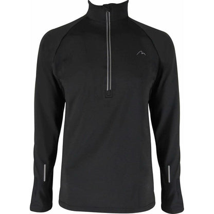 More Mile Alaska Half Zip Long Sleeve Mens Running Top - Black - Start Fitness