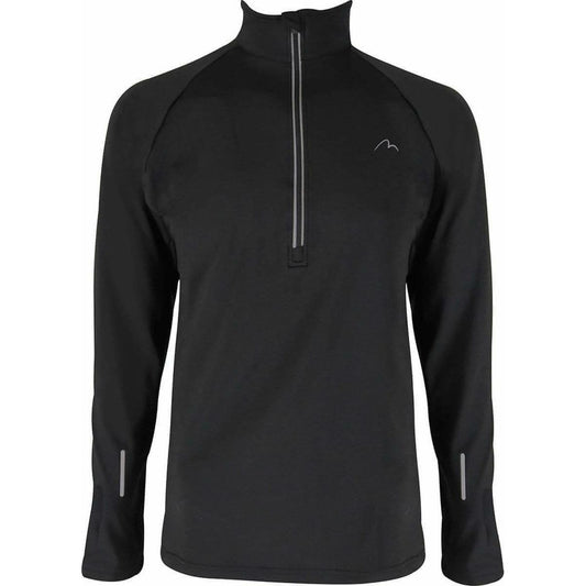 More Mile Alaska Half Zip Long Sleeve Mens Running Top - Black - Start Fitness