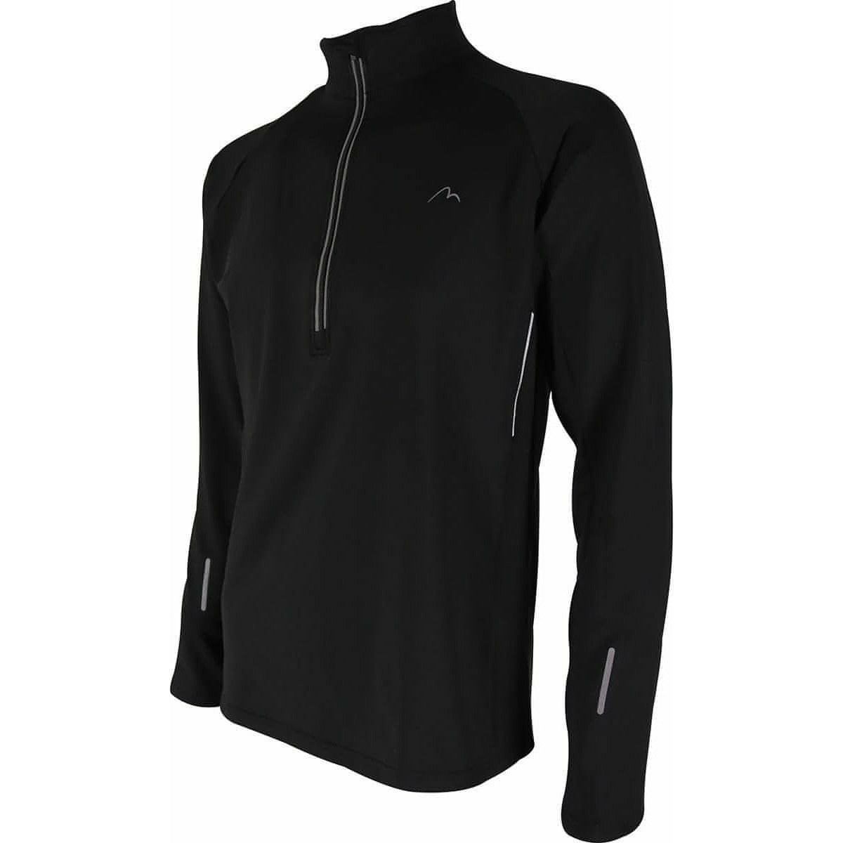More Mile Alaska Half Zip Long Sleeve Mens Running Top - Black - Start Fitness