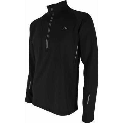 More Mile Alaska Half Zip Long Sleeve Mens Running Top - Black - Start Fitness