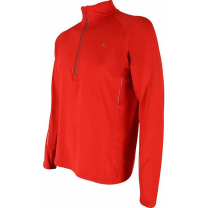 More Mile Alaska Half Zip Long Sleeve Mens Running Top - Red - Start Fitness