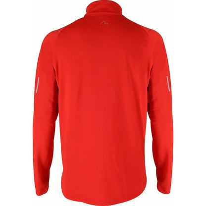 More Mile Alaska Half Zip Long Sleeve Mens Running Top - Red - Start Fitness