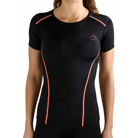More Mile Compression Short Sleeve Womens Top - Black - Start Fitness