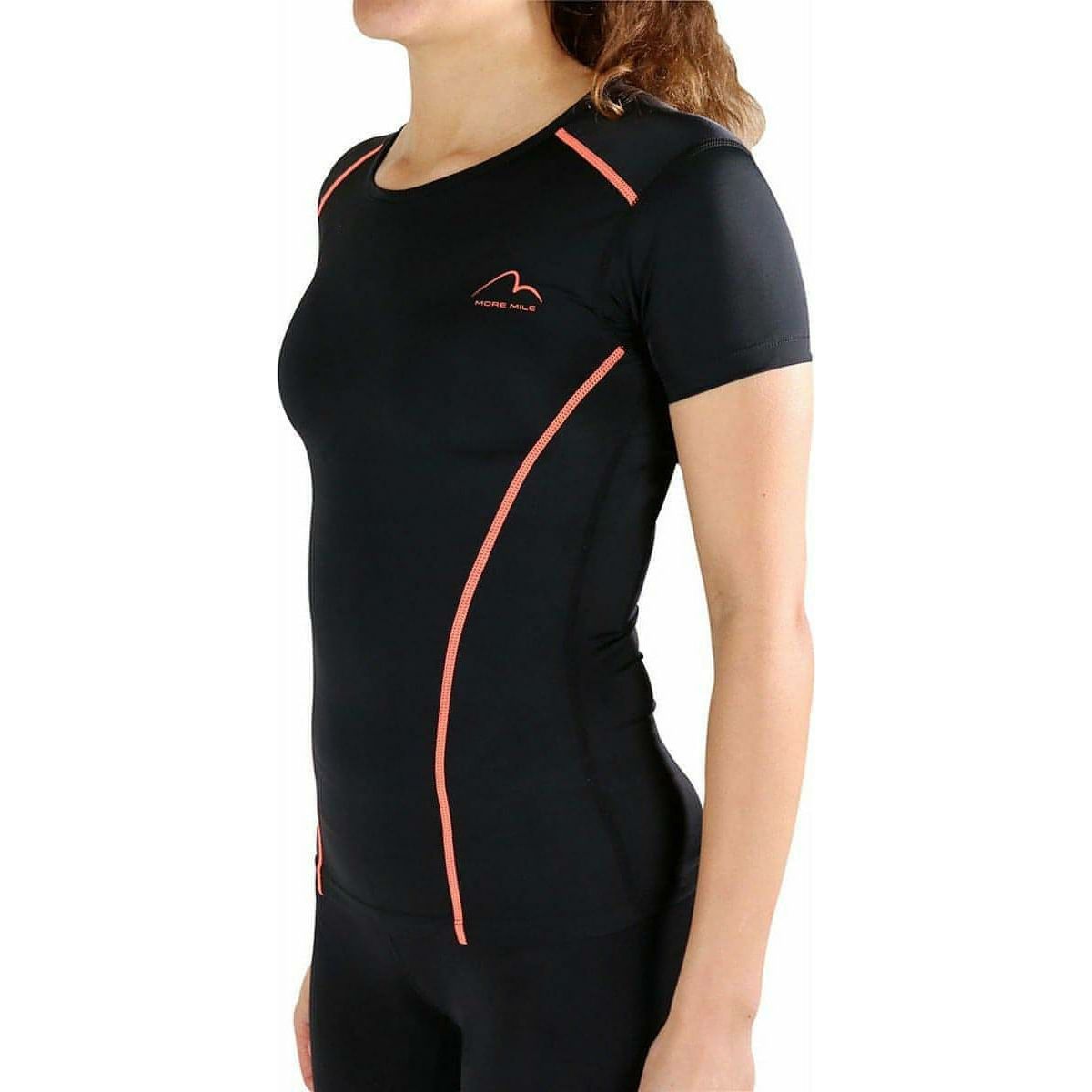 More Mile Compression Short Sleeve Womens Top - Black - Start Fitness