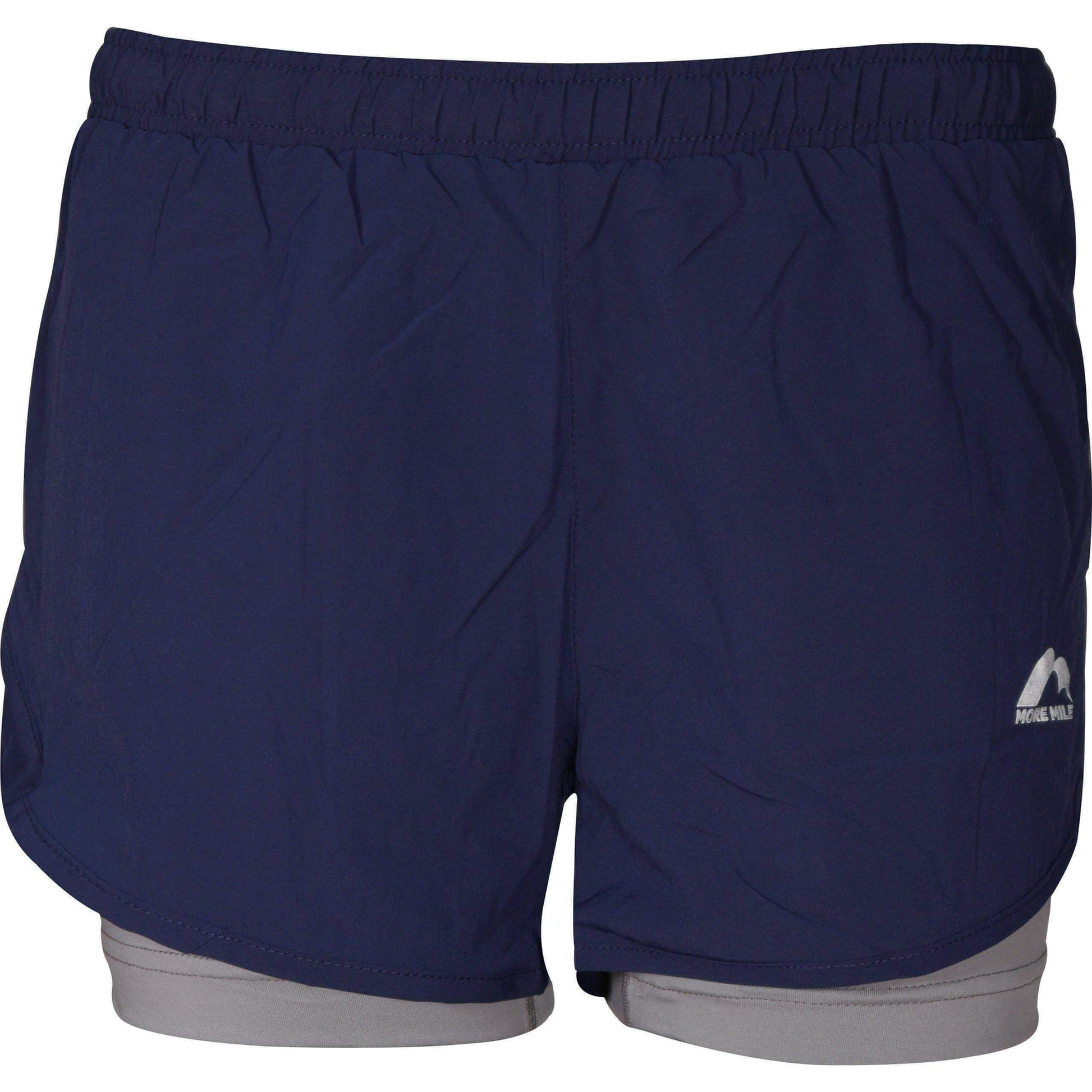 More Mile Conquer 2 in 1 Womens Running Shorts - Navy - Start Fitness