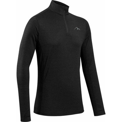 More Mile Core Half Zip Long Sleeve Mens Running Top - Black - Start Fitness
