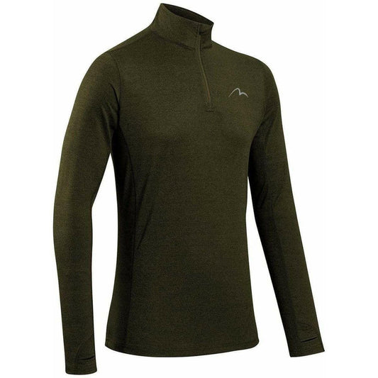 More Mile Core Half Zip Long Sleeve Mens Running Top - Green - Start Fitness
