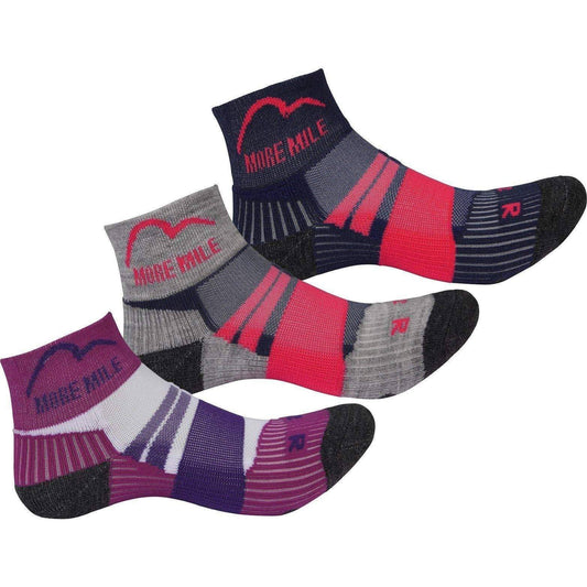 More Mile Endurance (3 Pack) Junior Running Socks - Multi - Start Fitness