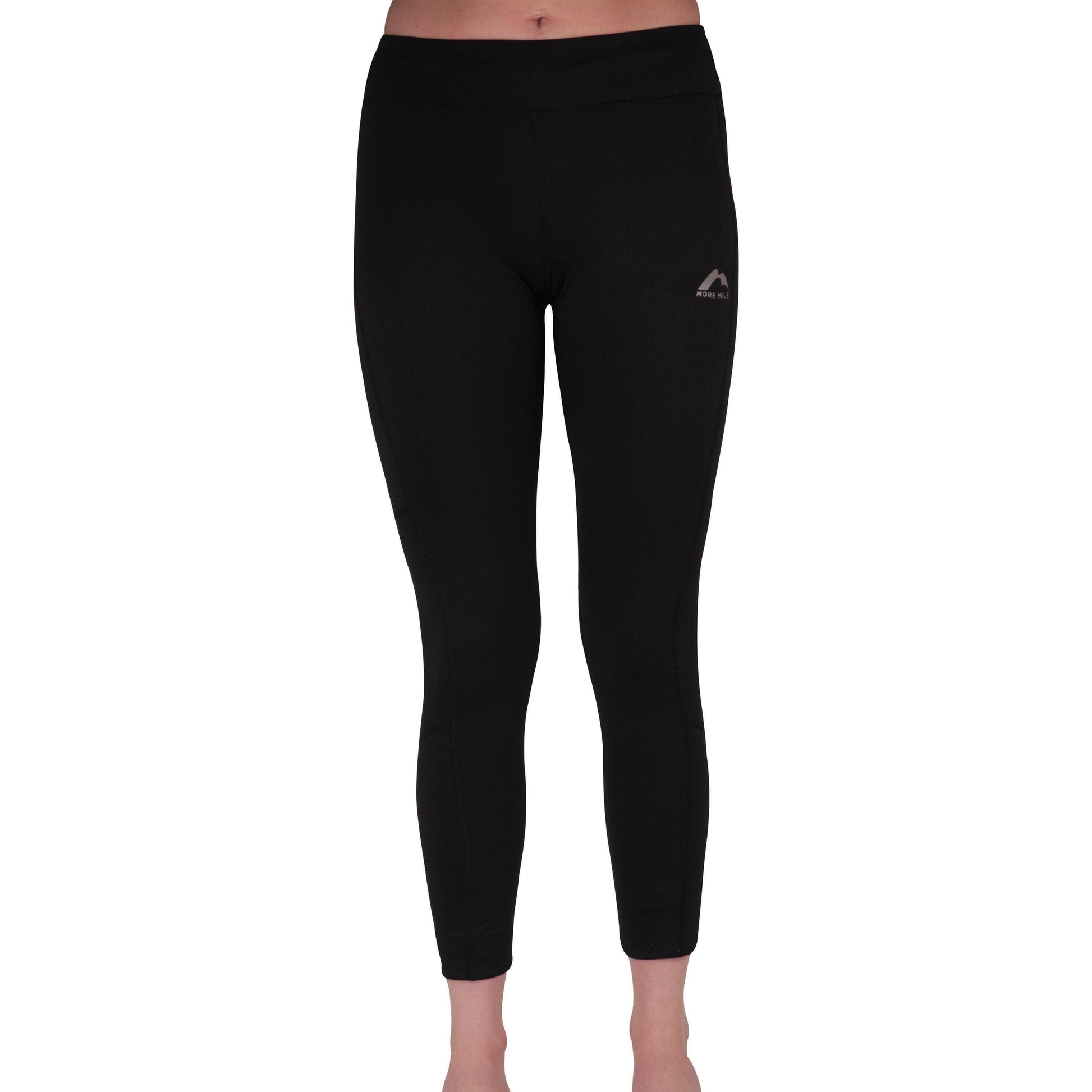More Mile Excel Womens 7/8 Running Tights - Black - Start Fitness