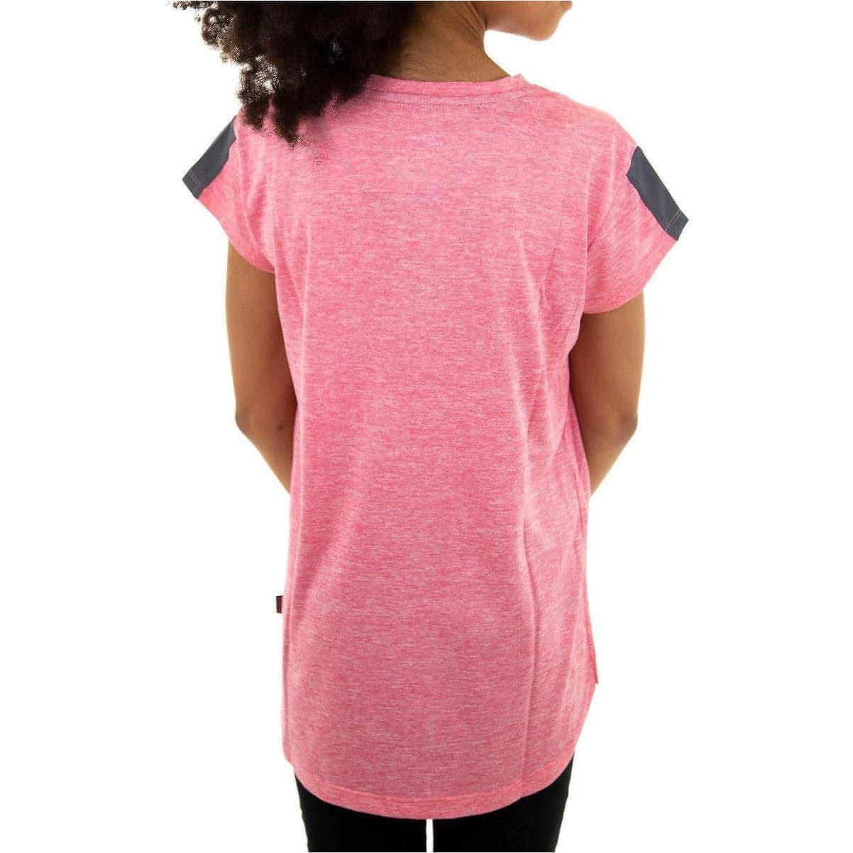 More Mile Girls Cap Short Sleeve Training Top - Pink - Start Fitness