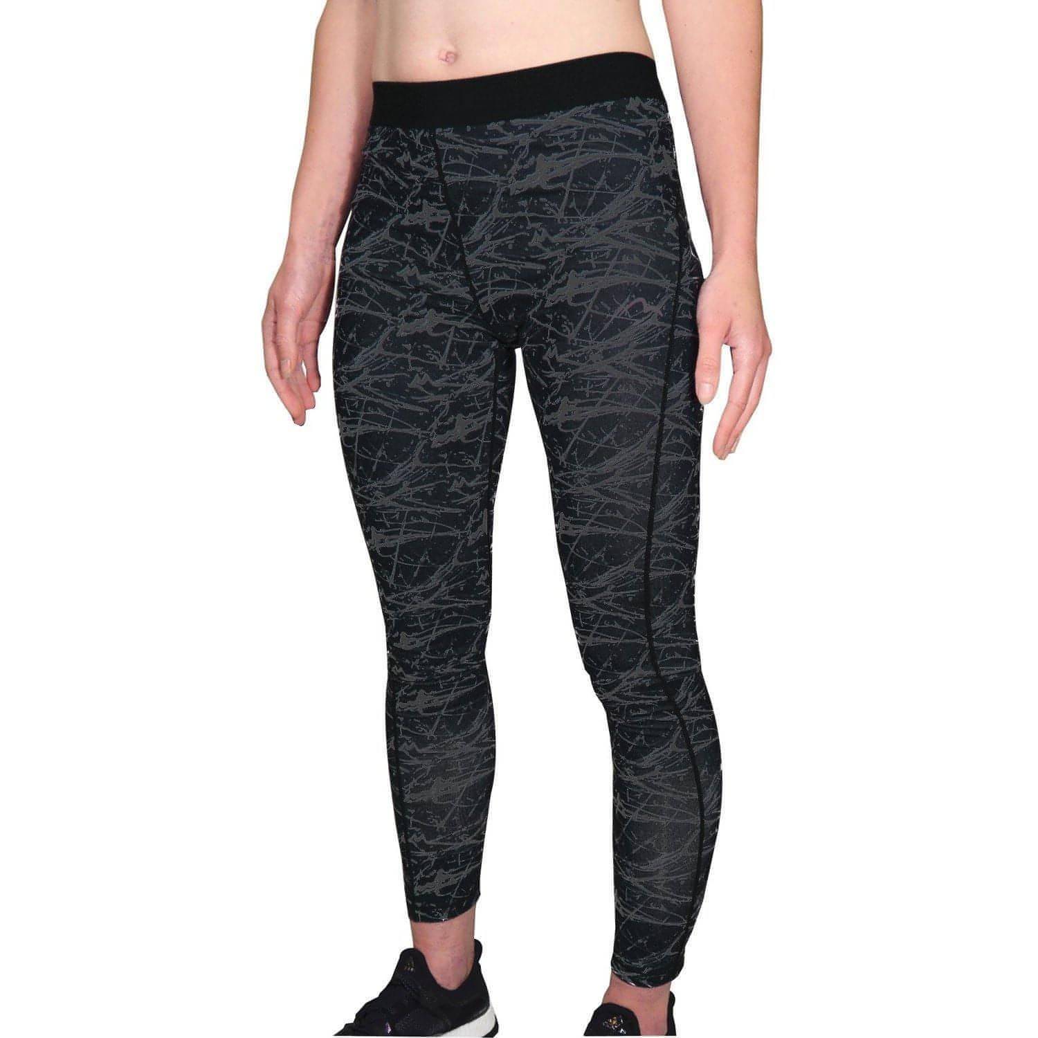 More Mile Go For It Printed Womens Training Tights - Black - Start Fitness