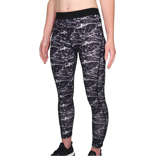 More Mile Go For It Printed Womens Training Tights - Black - Start Fitness