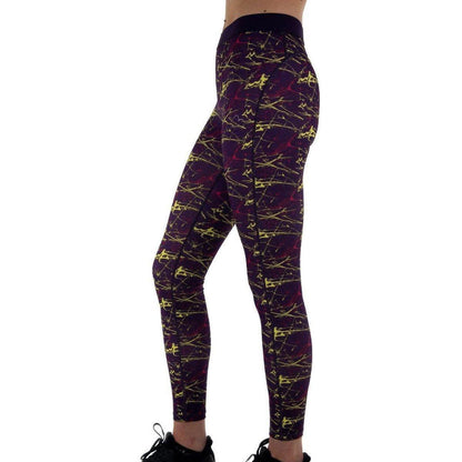 More Mile Go For It Printed Womens Training Tights - Purple - Start Fitness