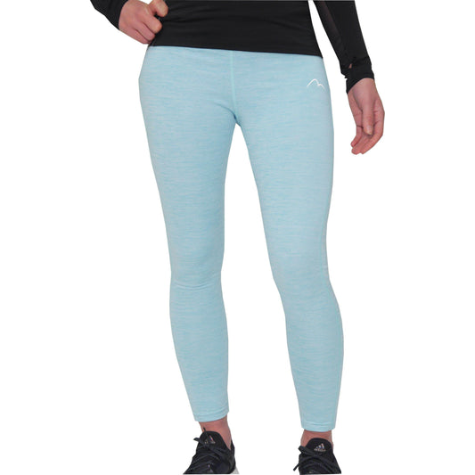 More Mile Heather Girls Long Running Tights - Blue - Start Fitness