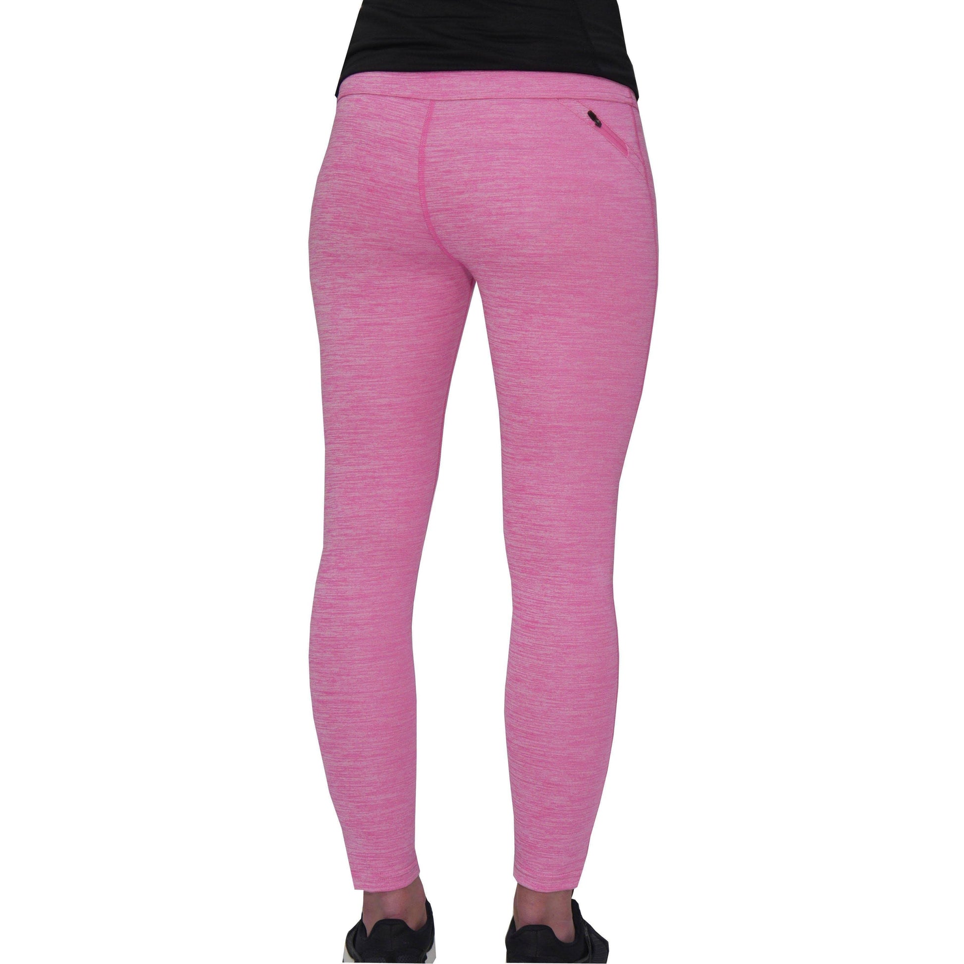 More Mile Heather Girls Long Running Tights - Pink - Start Fitness
