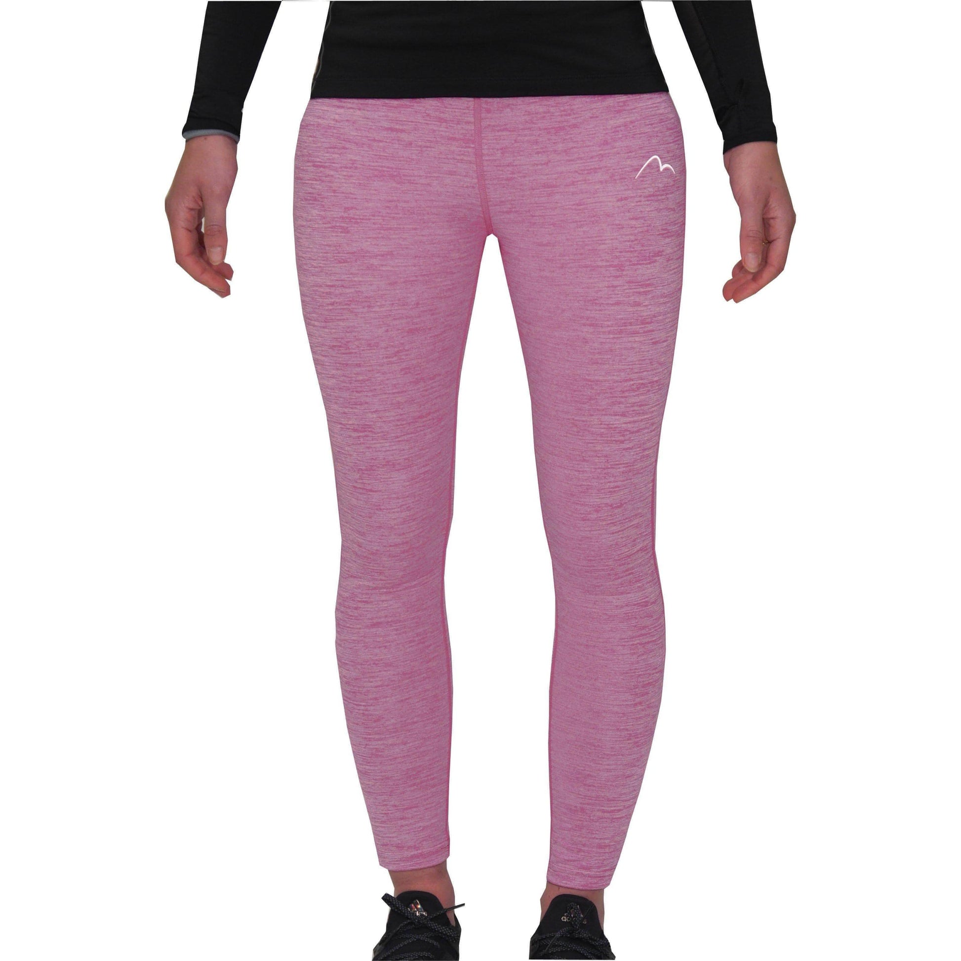 More Mile Heather Womens Running Tights - Pink - Start Fitness