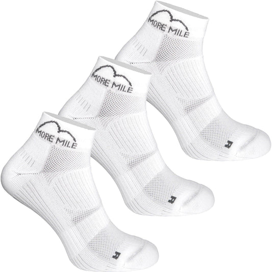 More Mile London 2.0 (3 Pack) Running Socks - White - Start Fitness